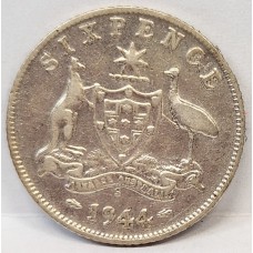 AUSTRALIA 1944 S . SIXPENCE